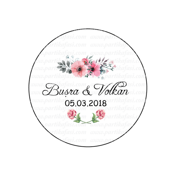 PEMBE ÇİÇEKLİ STICKER