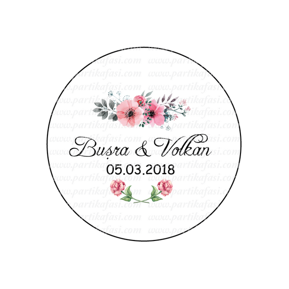 PEMBE ÇİÇEKLİ STICKER